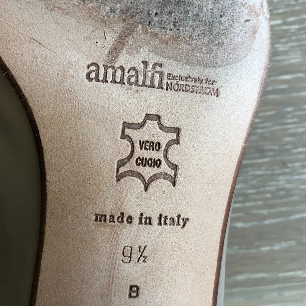 Amalfi Vero Cuoio Classic Leather Duotone Slip On Shoes Tan&Light Brown Sz 9.5B - Picture 7 of 9